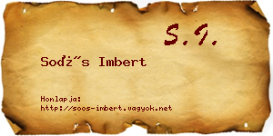 Soós Imbert névjegykártya